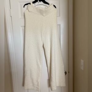 SKIMS Cream Textured Tank Top and Pant Loungewear